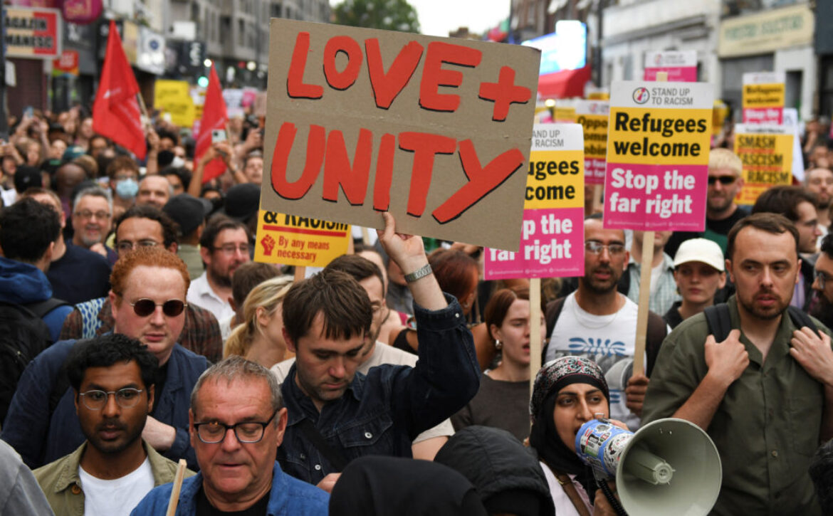 Anti-immigration protest in Britain