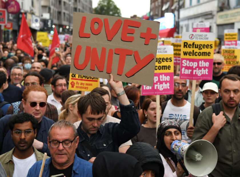 Anti-immigration protest in Britain